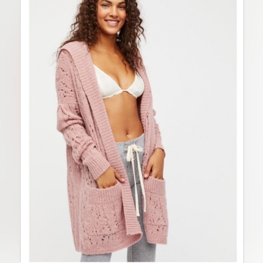 Free people lemon drop sweater in rose 87% alpaca